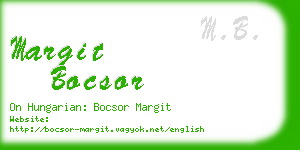 margit bocsor business card